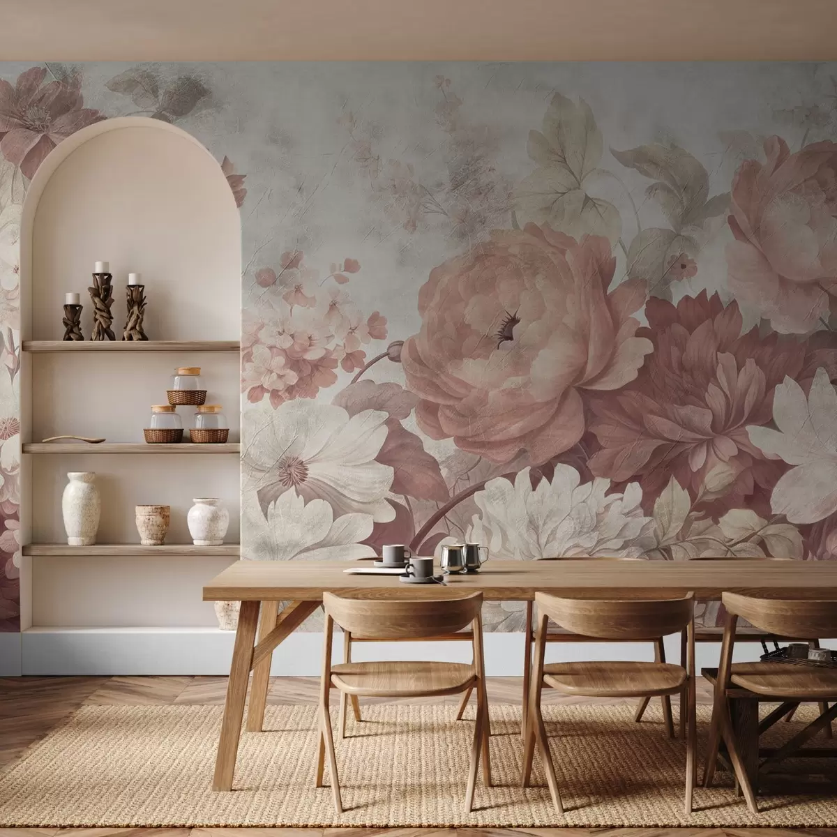 wall murals Велико цвеће на старој позадини w08516