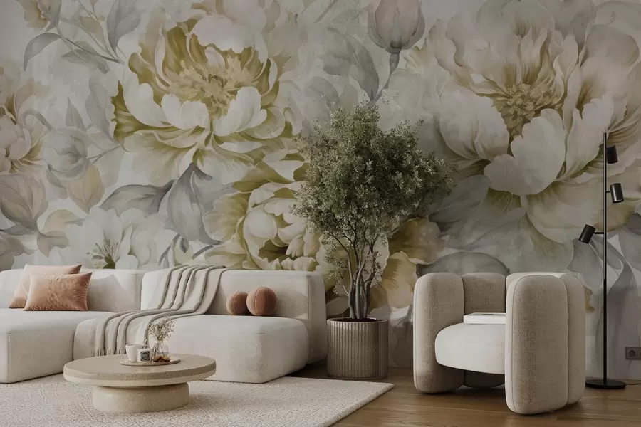 wall murals Велики цветови божура w08517