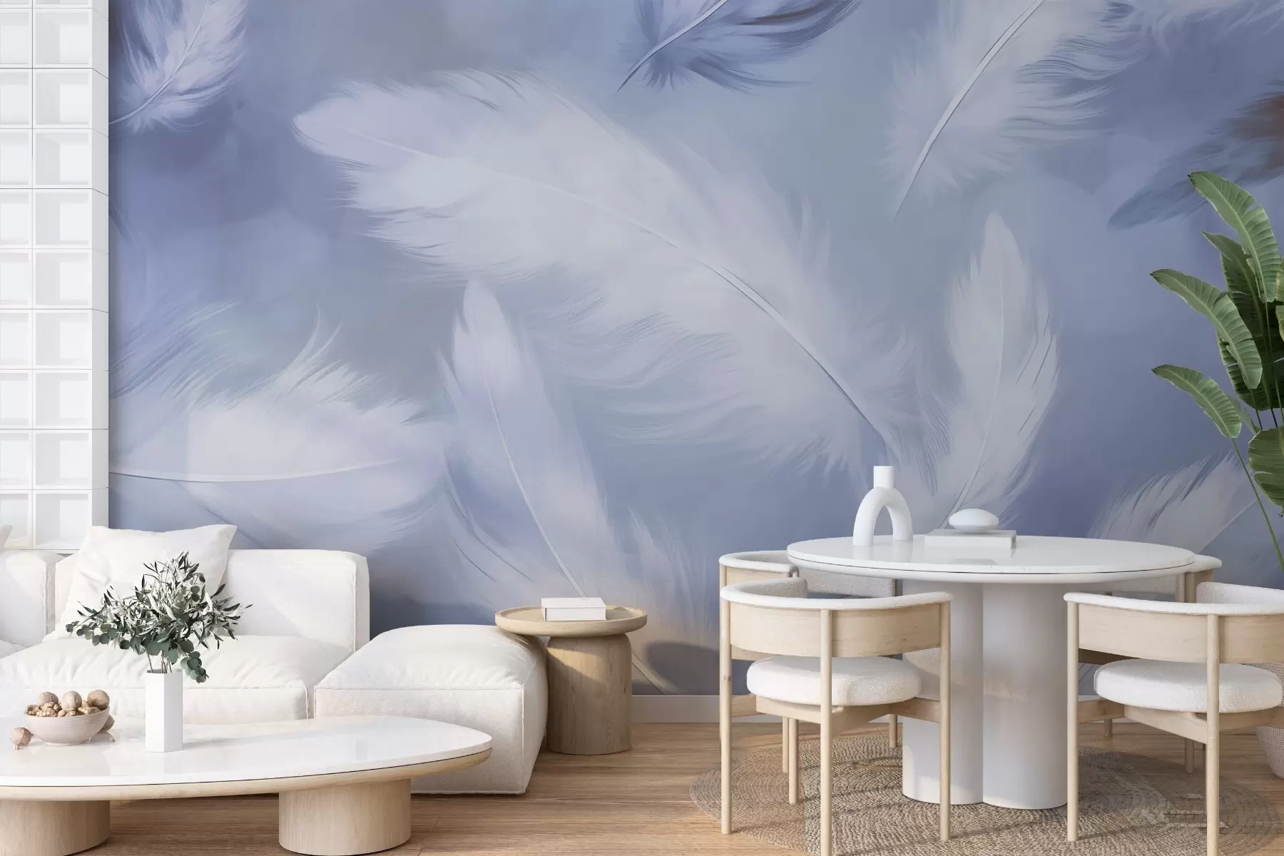 wall murals Велико перје у плавој боји  w02601