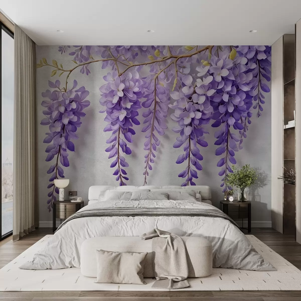 wall murals Бујни букет цвећа на зиду у стилу акварела w02611
