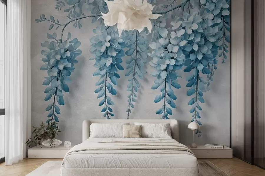 wall murals Бујни букет цвећа на зиду у стилу акварела w02611v2