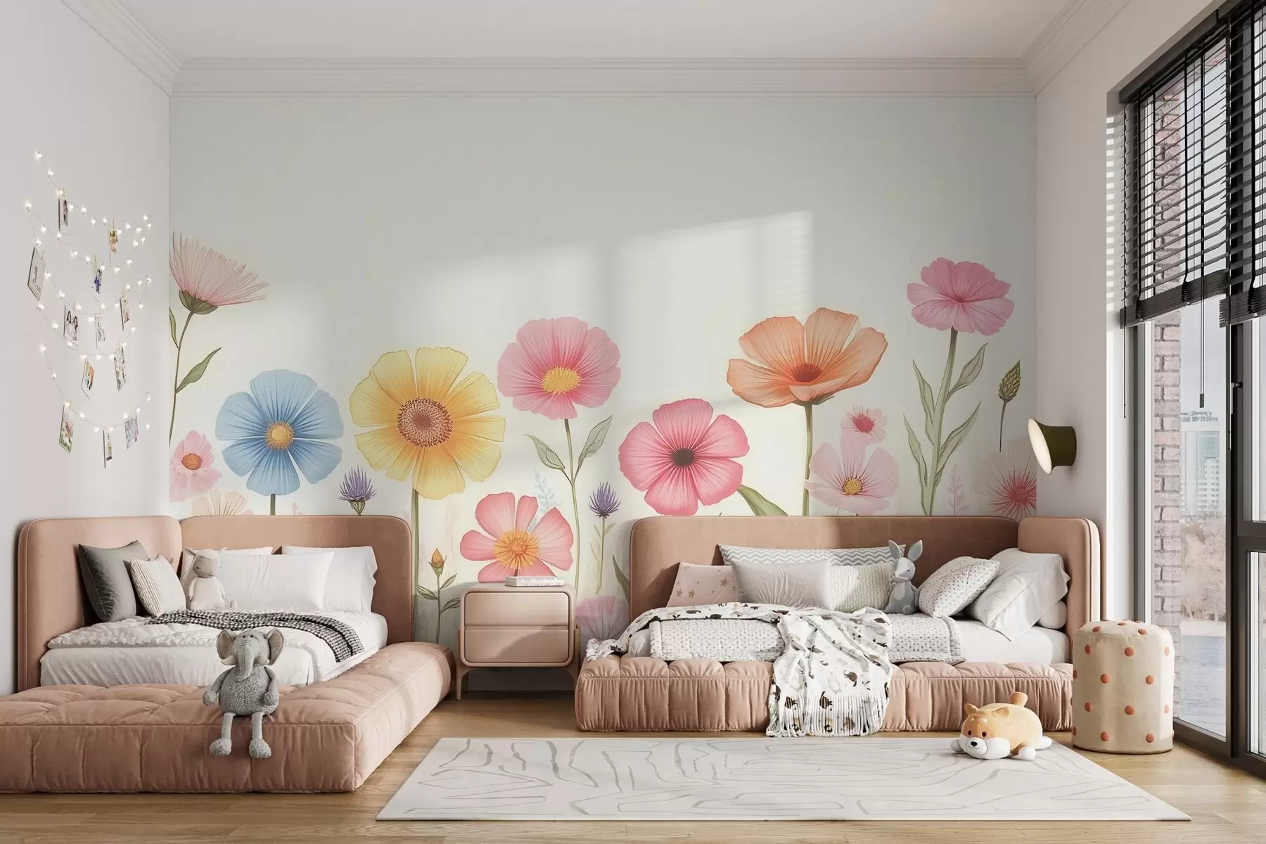 wall murals Нежна цветна башта у стилу акварела w02613