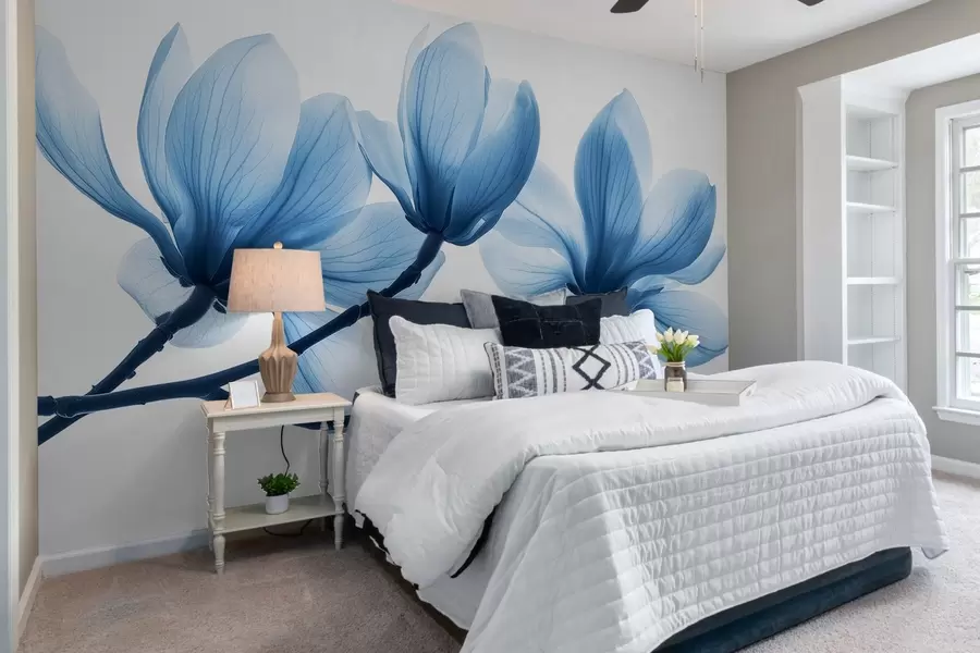 wall murals нежни плави цветови магнолије на гранама w02633