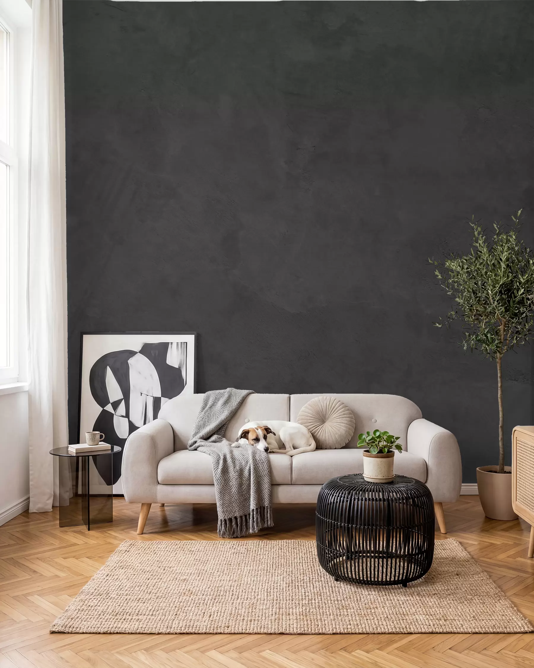 wall murals Тамна позадина са ефектом бетонског зида w02553