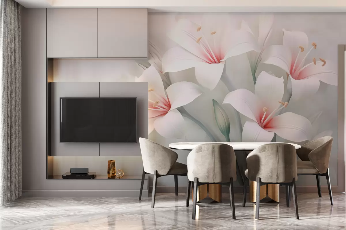 wall murals Изузетни љиљани на замућеној позадини w02556