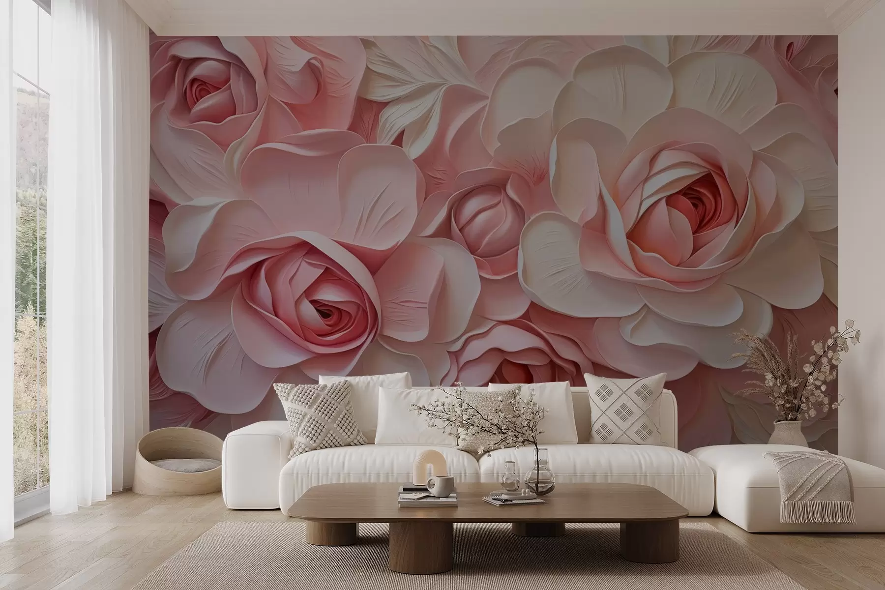 wall murals Велике руже имитација сликања w02638