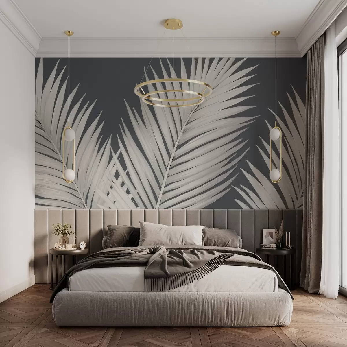 wall murals Палмино лишће са лишћем w02569
