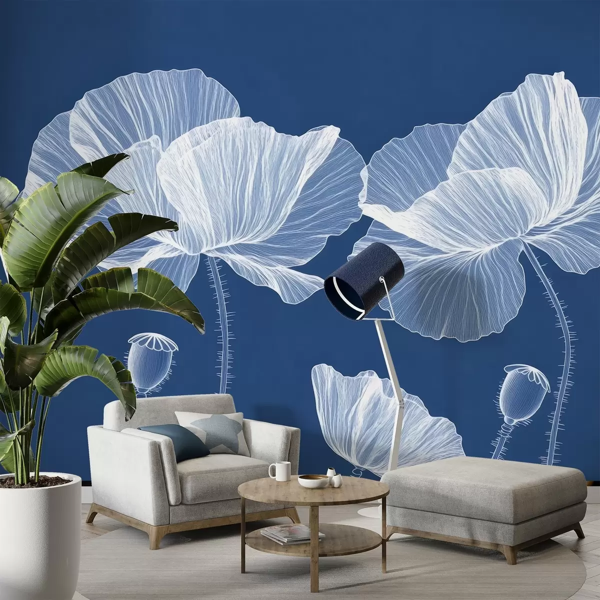 wall murals Осликани дивљи макови у башти w02622