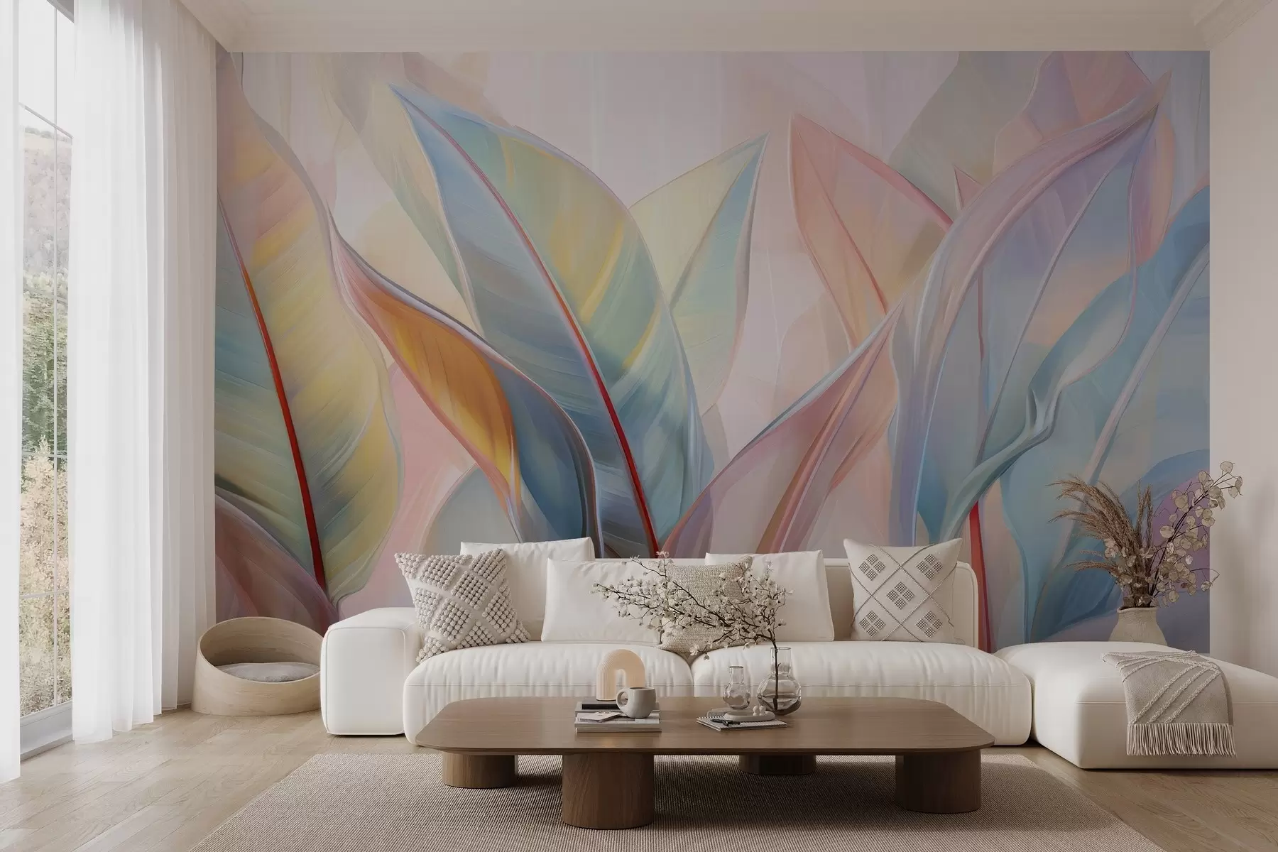 wall murals Стилизовани разнобојни листови w02624