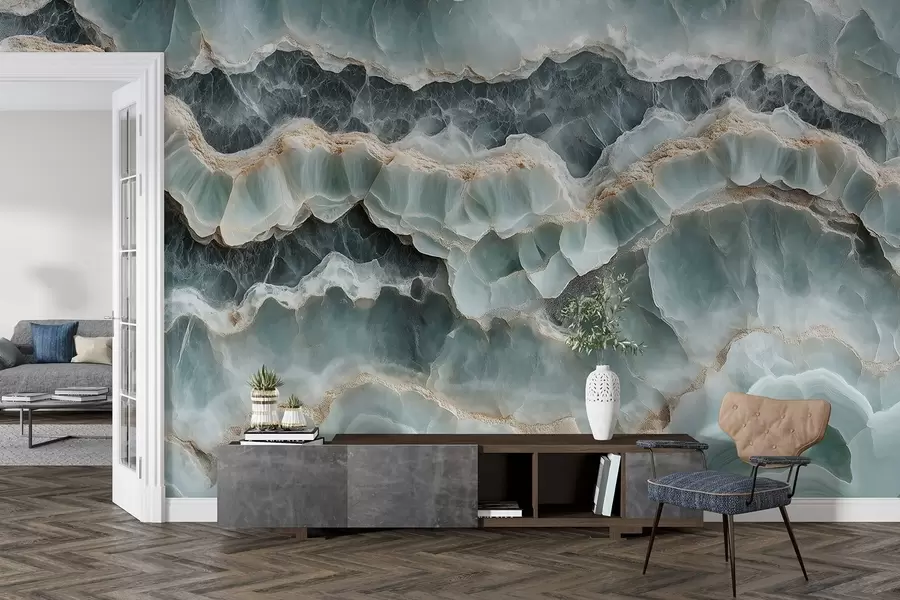 wall murals Мермерна површина са имитацијом таласастих линија смоле w08561