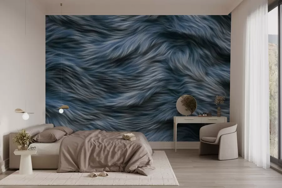 wall murals удобне тапете са имитацијом крзна у плавим тоновима w02687v3