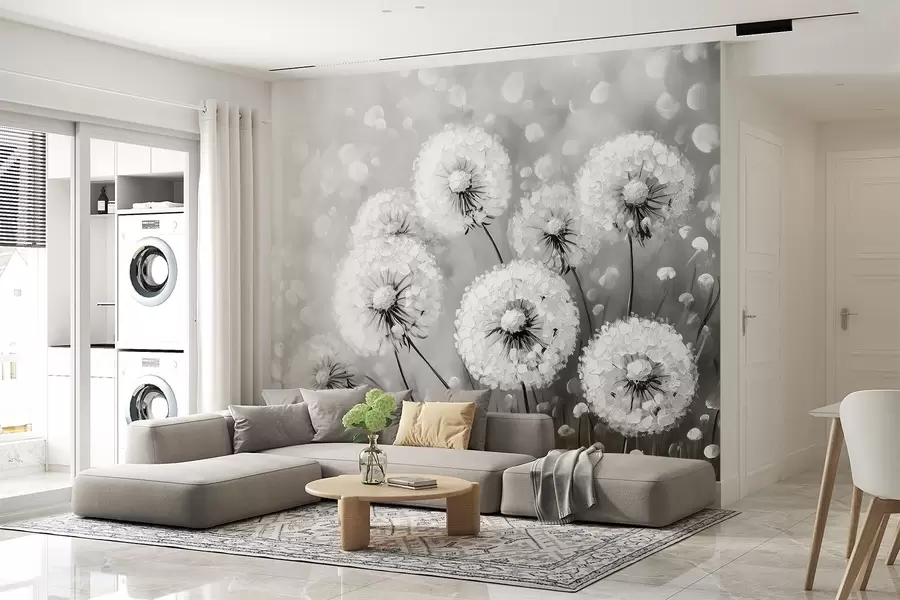 wall murals Ваздушни маслачак на монохроматској позадини w08594v1