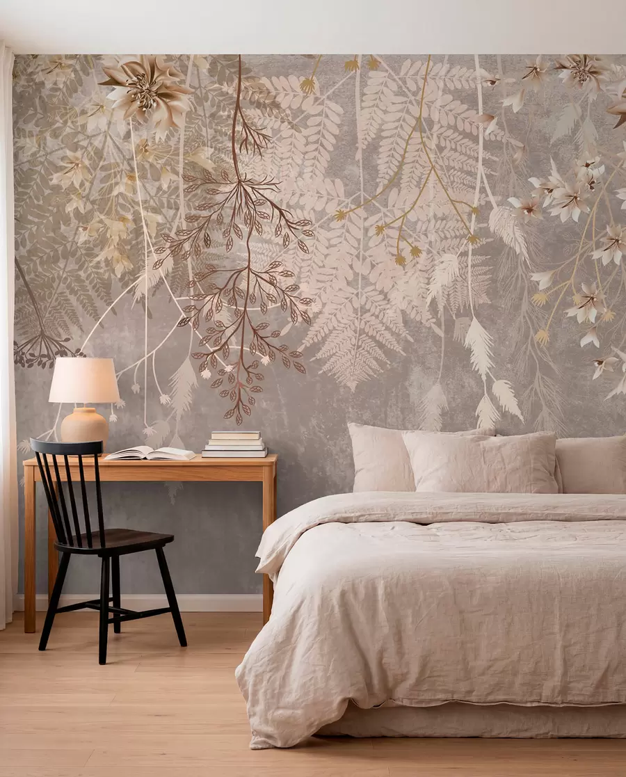 wall murals Poljsko cvijeće u sepiji w08606v1
