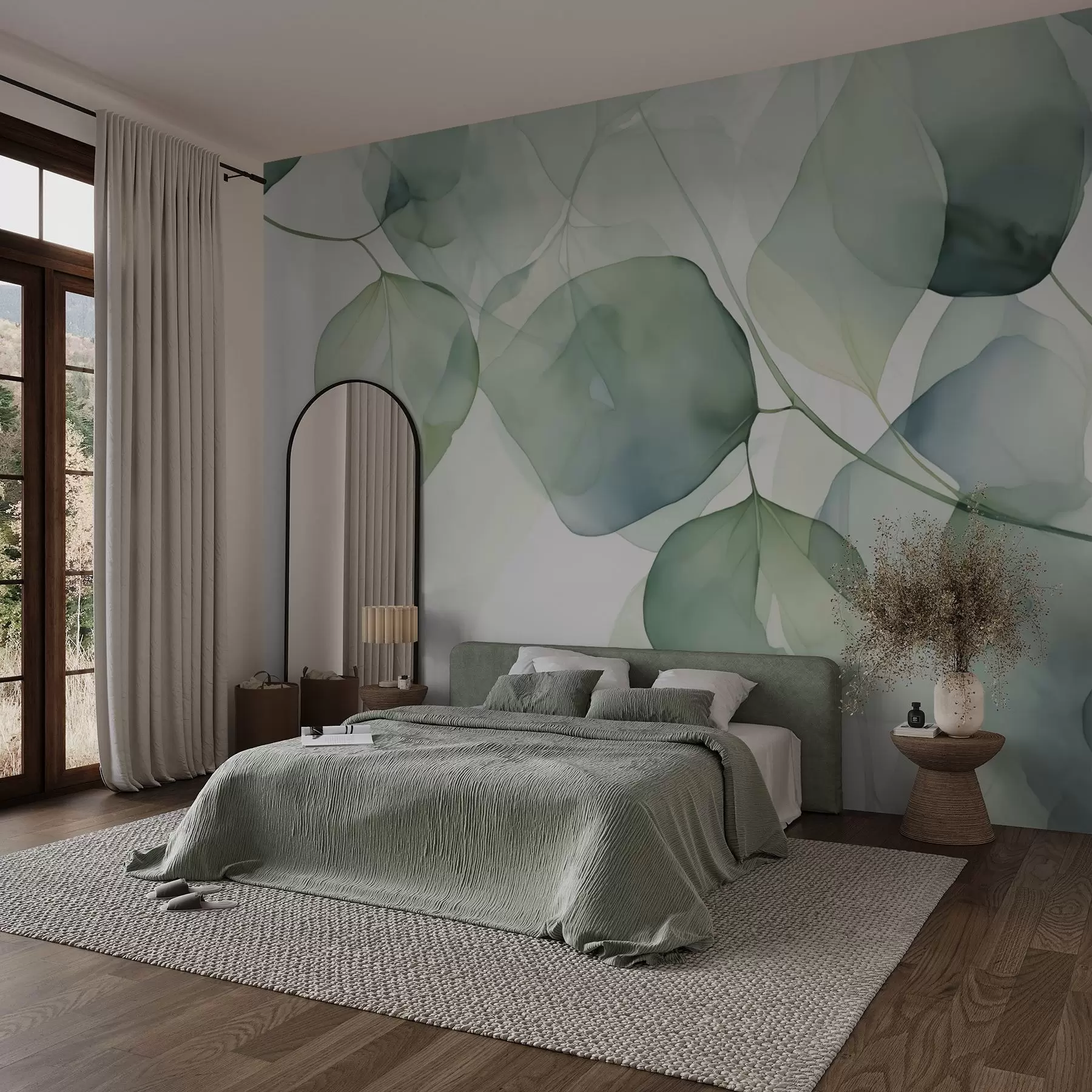 wall murals Оставља велику апстрактну имитацију акварела w02725