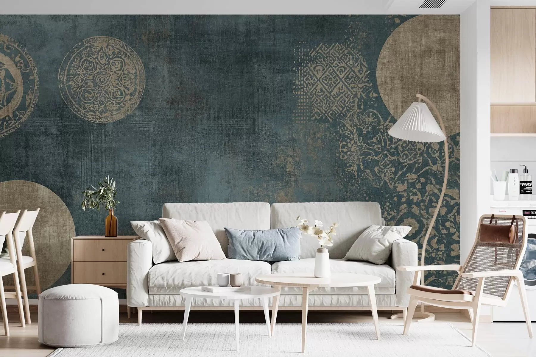 wall murals Жути кругови на тамној позадини w08628