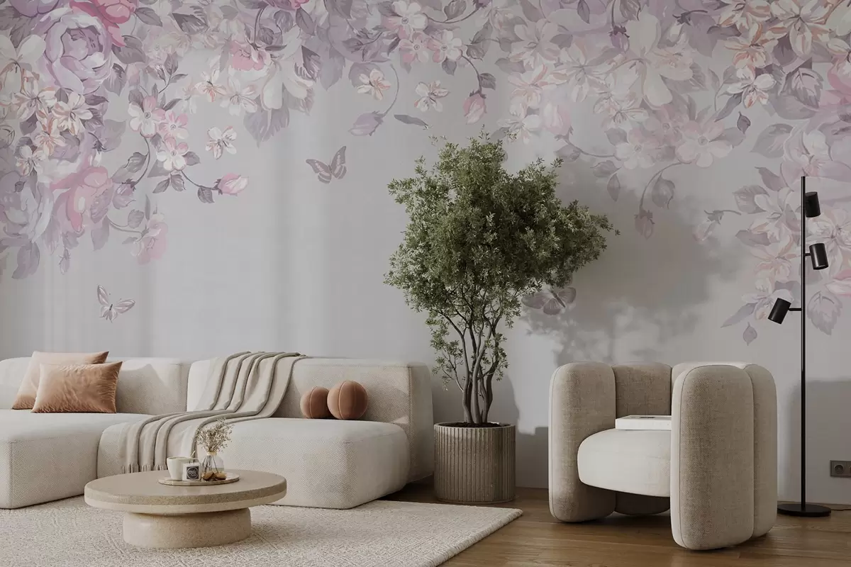 wall murals Нежни цветови и лептири лептири u94295v2