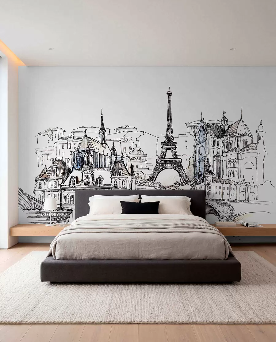 wall murals Паришки хоризонт у уметничком обрису u77704