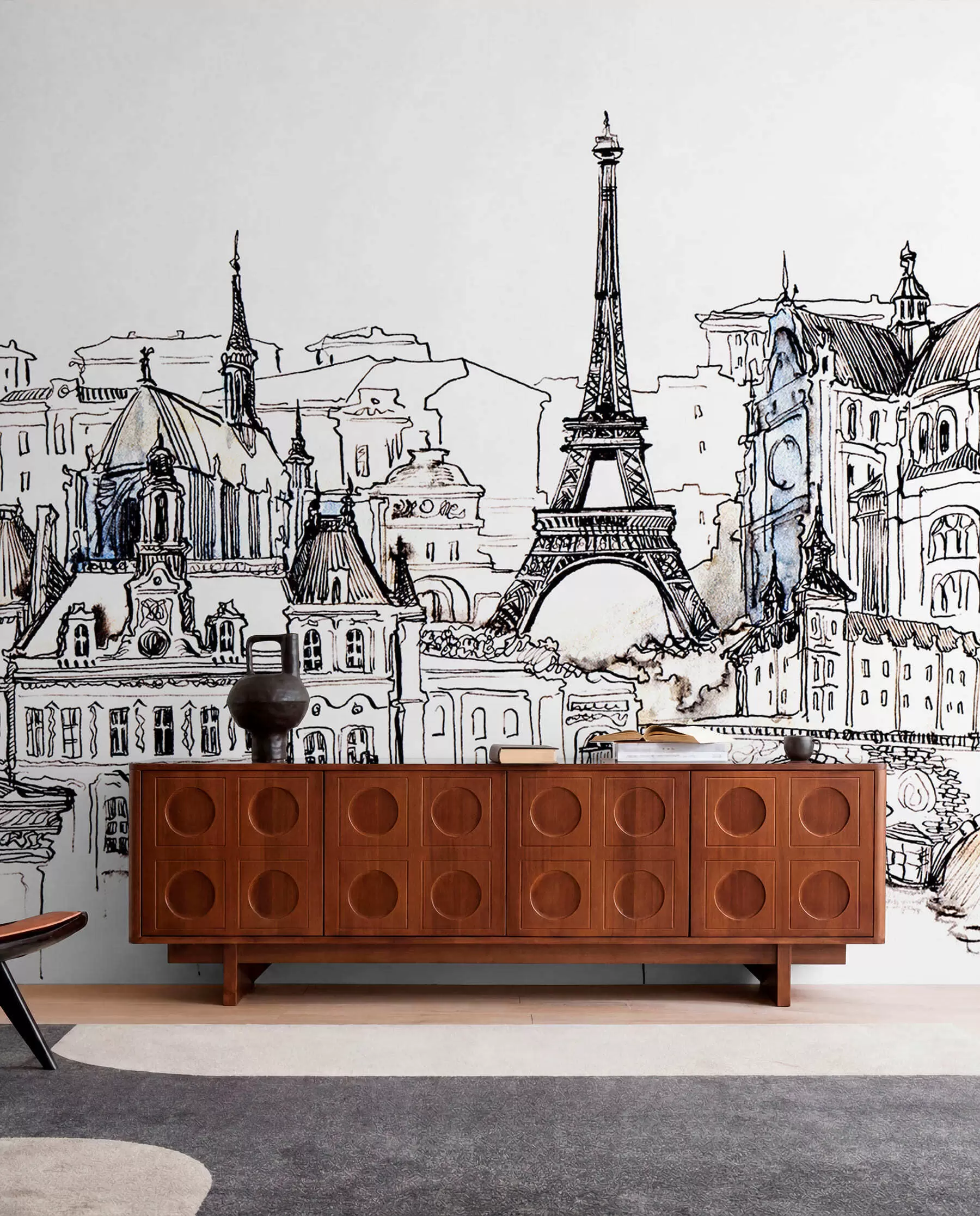 wall murals Паришки хоризонт у уметничком обрису u77704