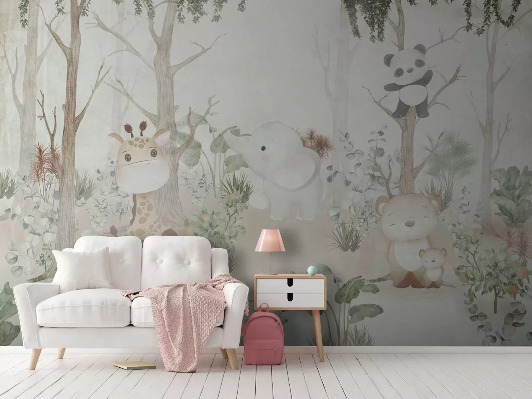 wall murals Дивне животиње истражују мирну шуму u73879
