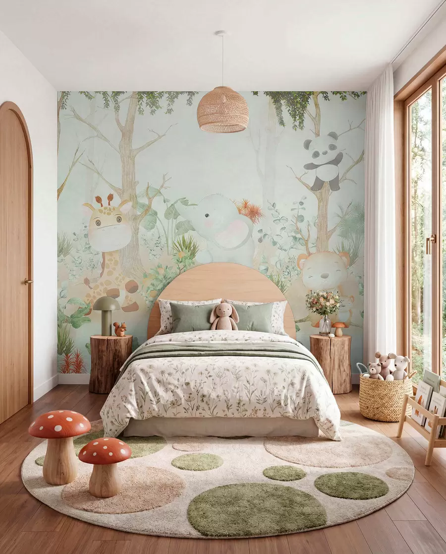 wall murals Дивне животиње истражују мирну шуму u73879