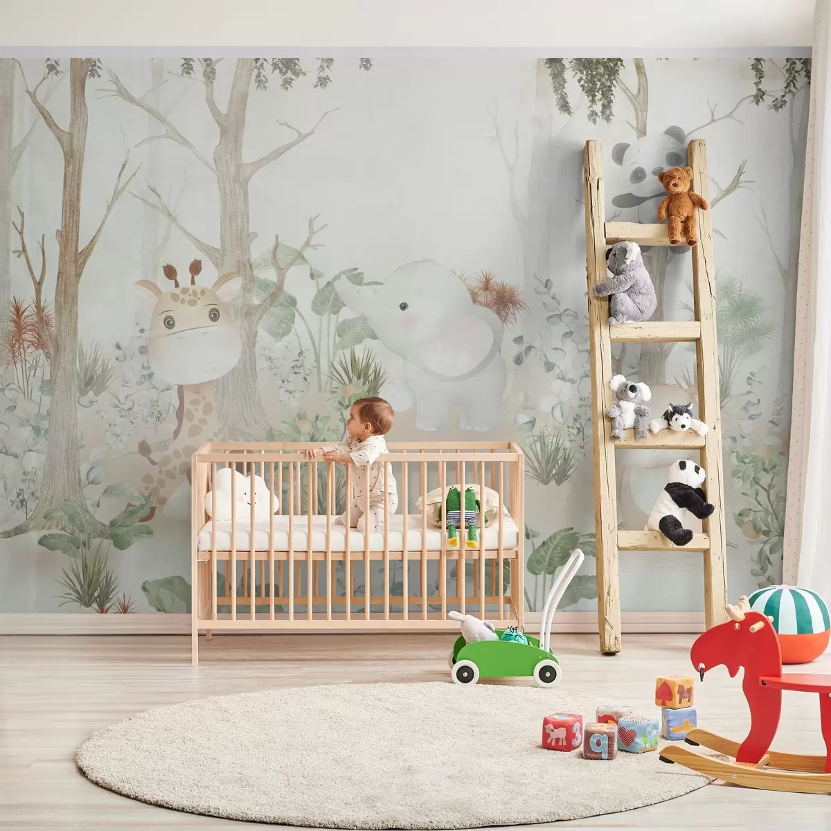 wall murals Дивне животиње истражују мирну шуму u73879