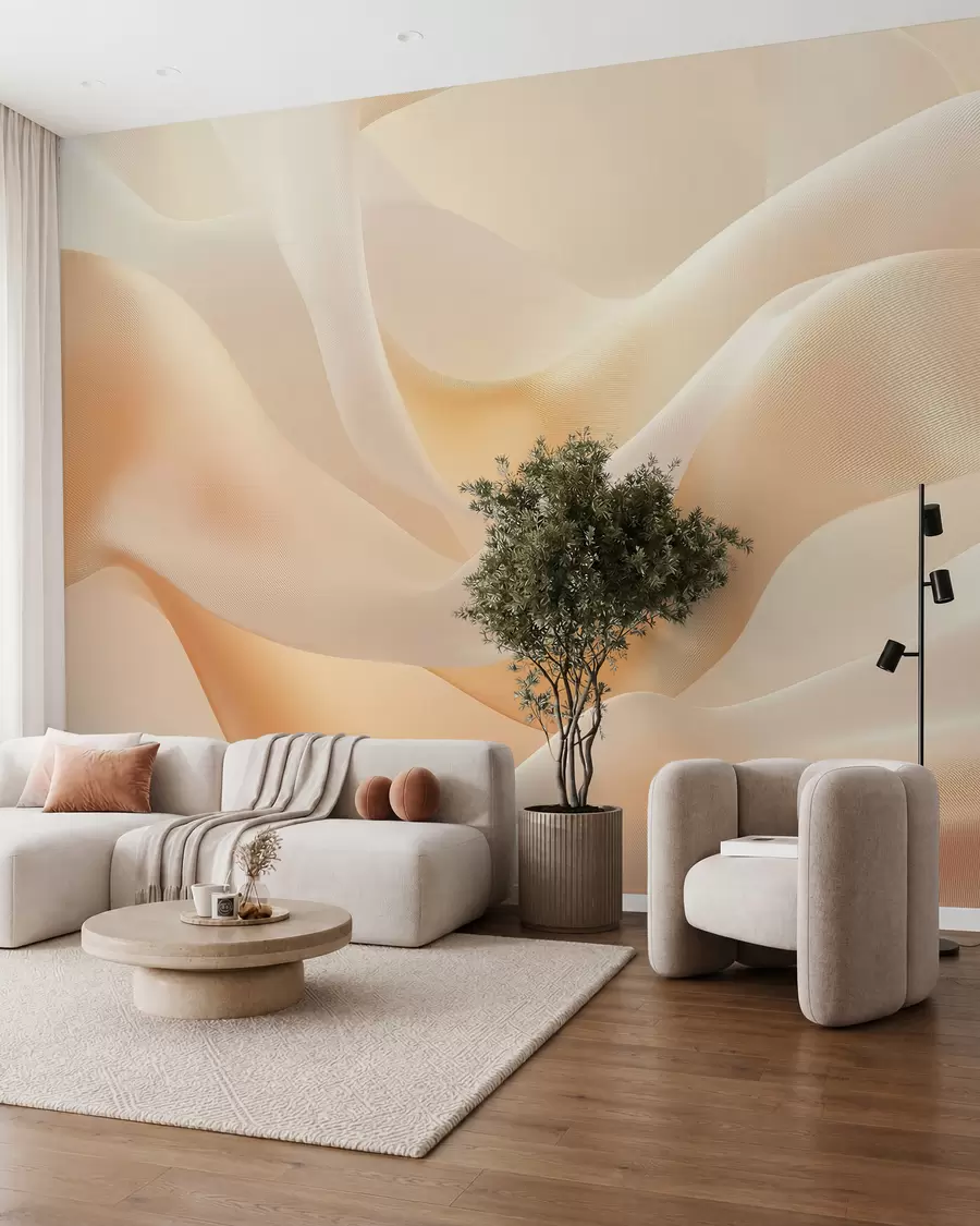wall murals Svileni nabori u medenom sjaju w02765