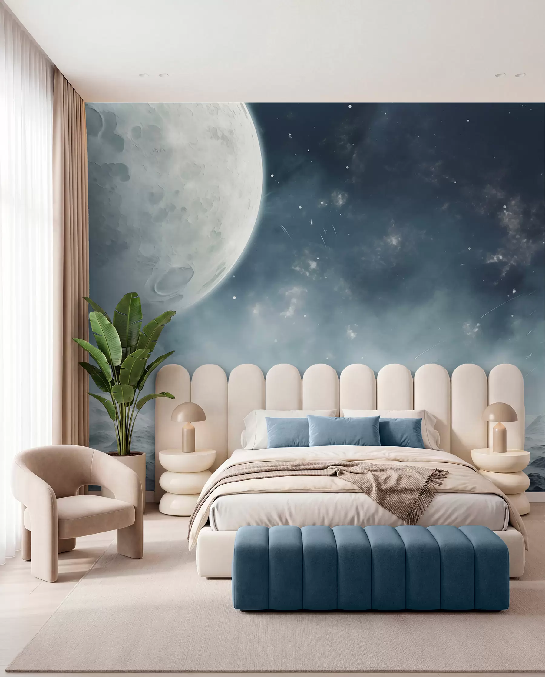 wall murals Mjesec nad tihim kraterima w02797
