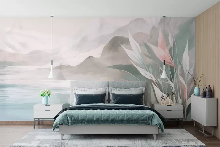 wall murals Планинско језеро са падинама w02818