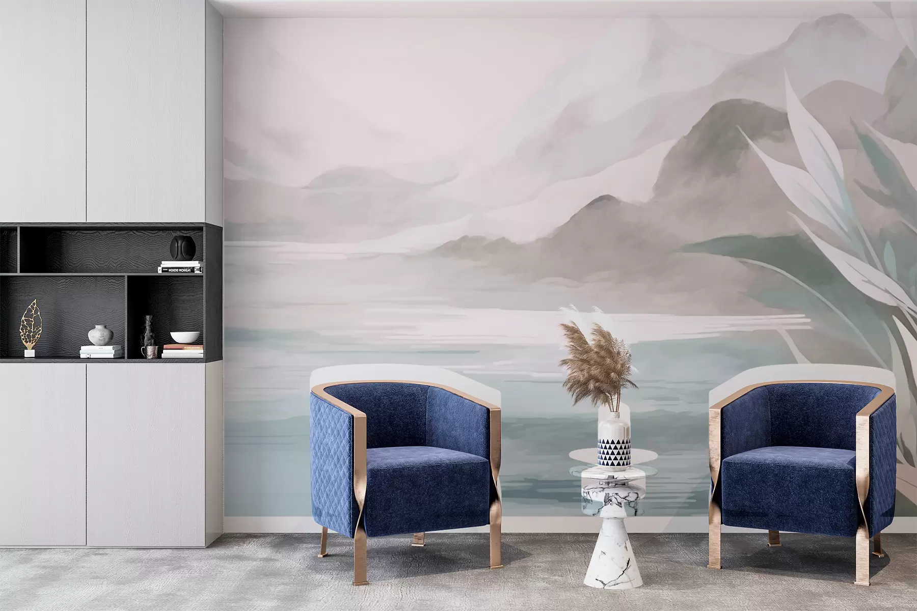 wall murals Планинско језеро са падинама w02818