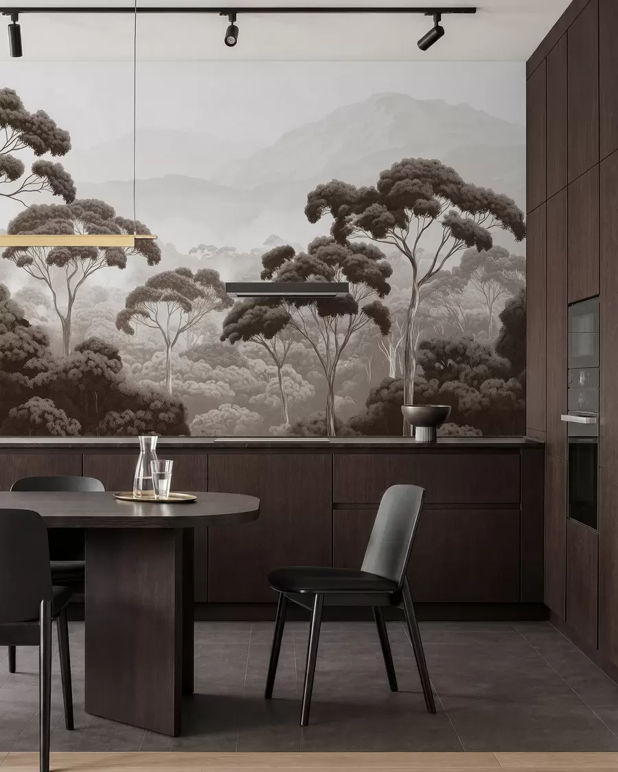 wall murals Krošnje u sepiji w02739v2