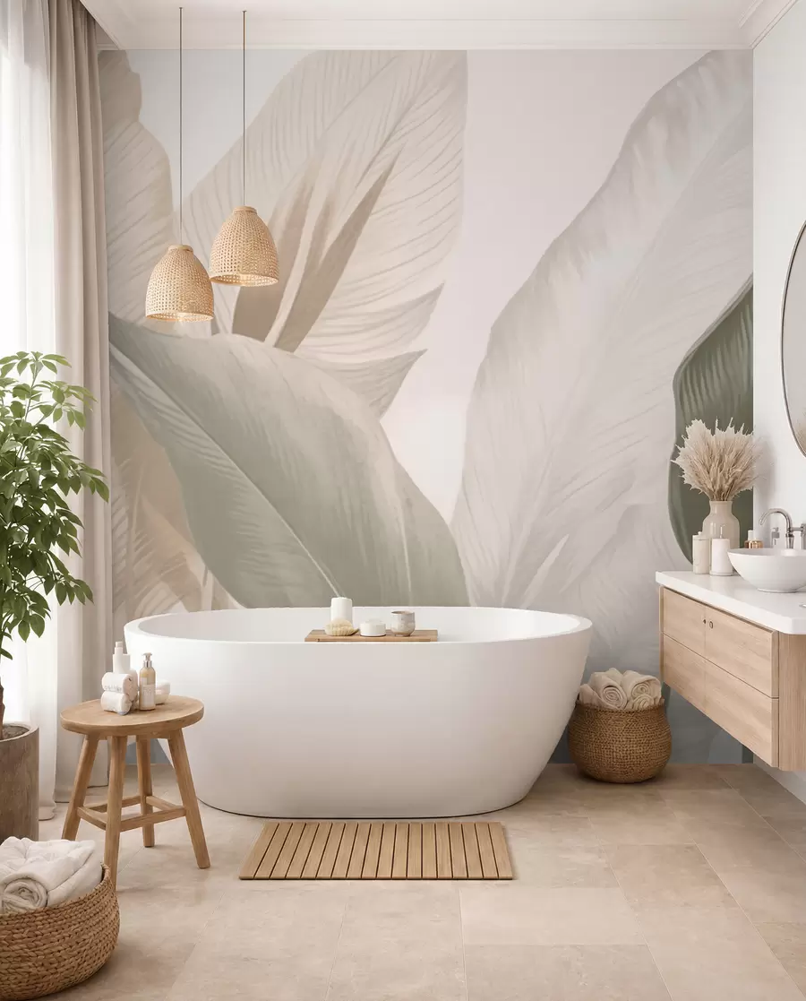 wall murals Preklopljeni oblici lišća w02854