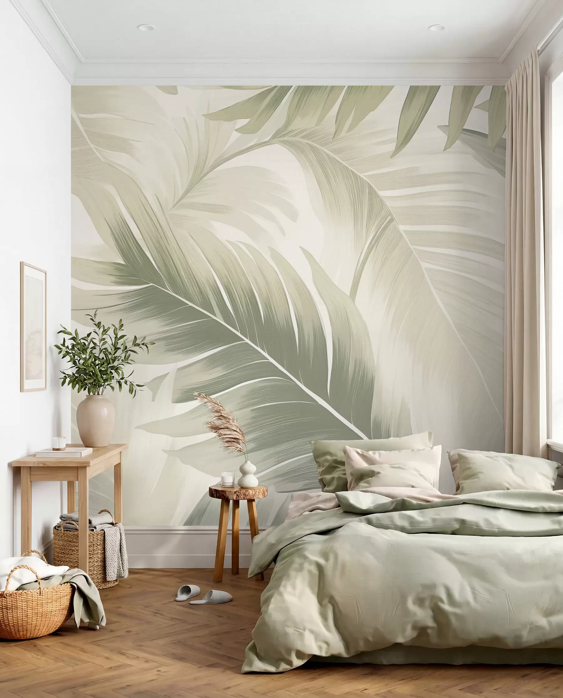 wall murals Tropske siluete u boji žalfije w02858