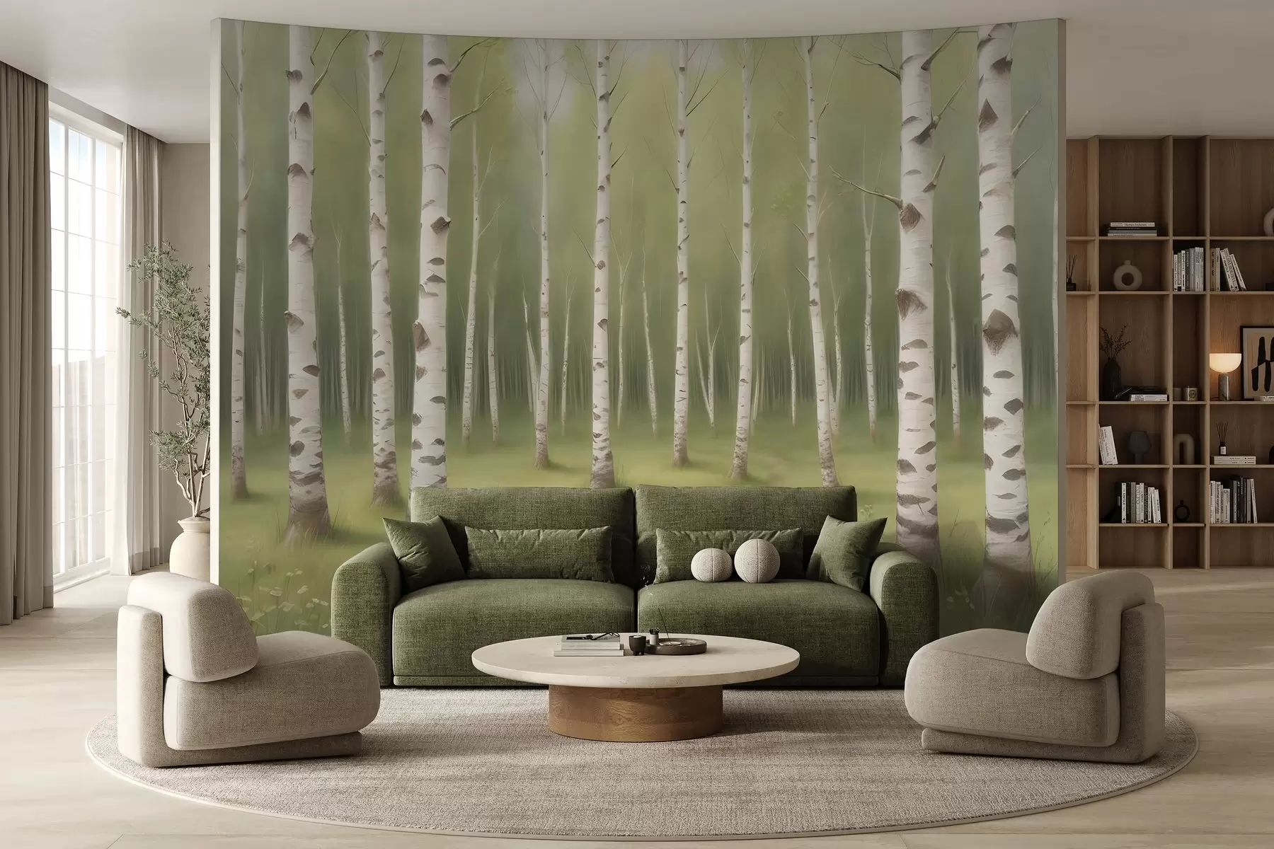 wall murals Осликан брезов гај w02836
