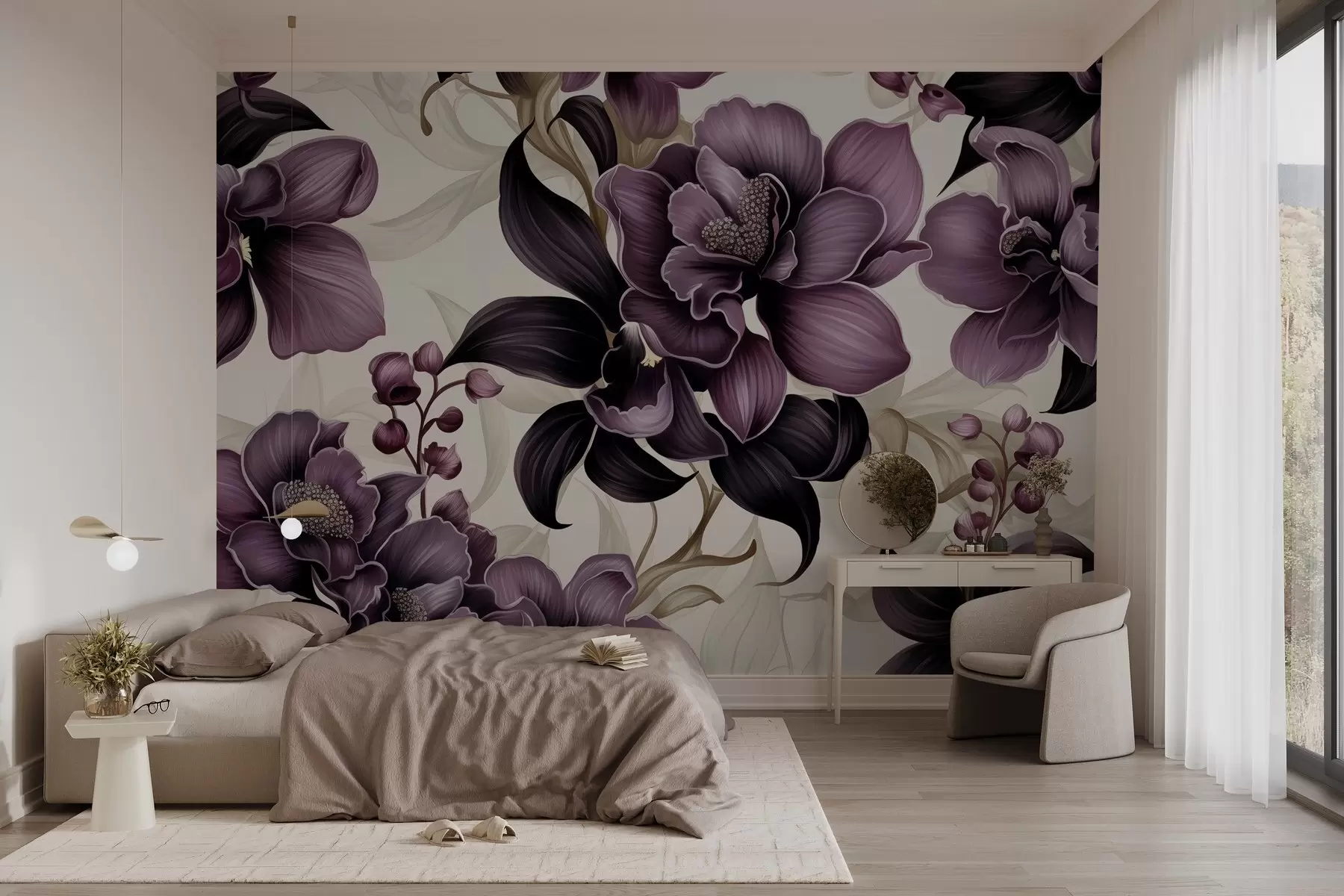 wall murals Велике љубичасте орхидеје w02839