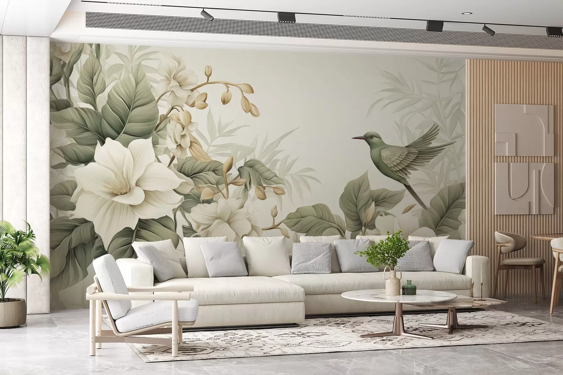 wall murals Тропски пејзаж са цвећем w02844