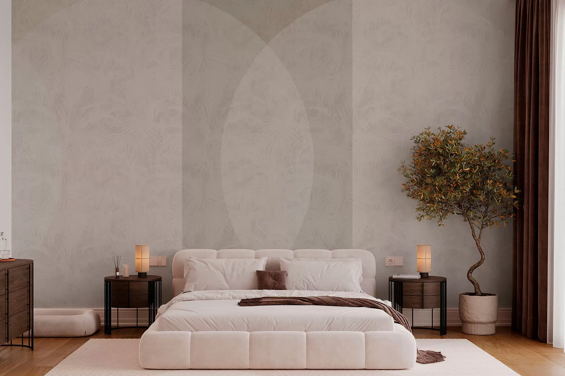 wall murals Геометријски минимализам и тропско лишће w02830