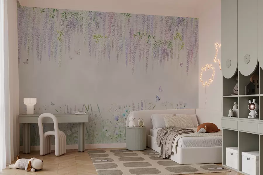 wall murals Висеће цвеће глициније w02644