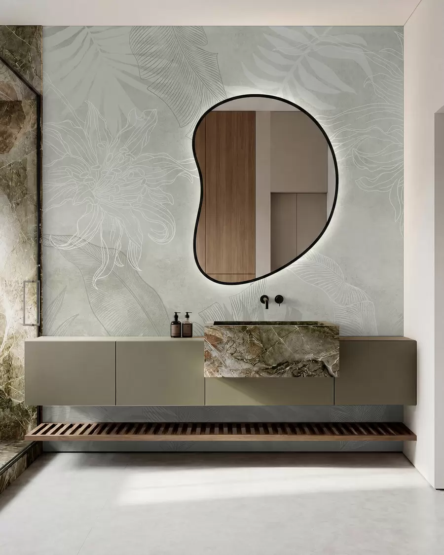 wall murals Palmino lišće u magli w02737v2