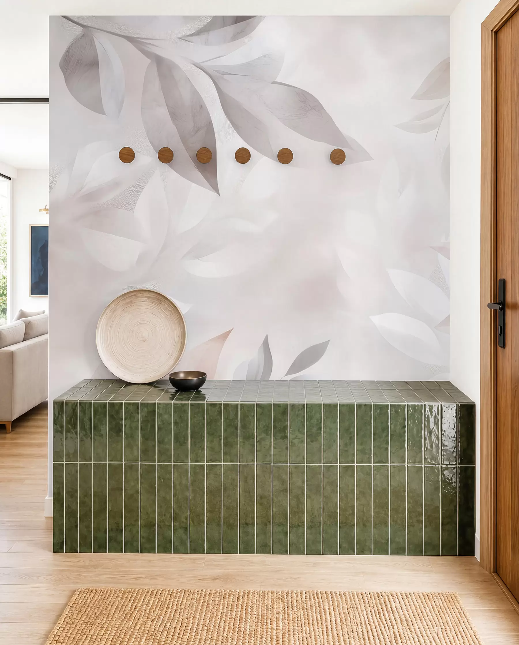wall murals Деликатно лишће у пастелним бојама w02770