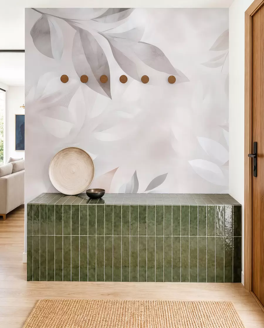 wall murals Деликатно лишће у пастелним бојама w02770