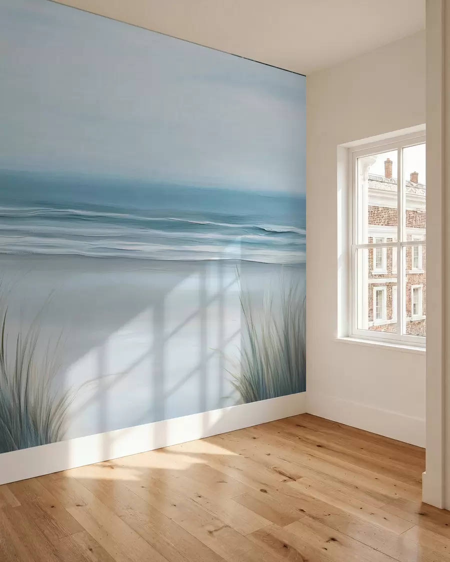 wall murals Пејзаж са дивљом плажом у стилу уљаног сликарства w02869