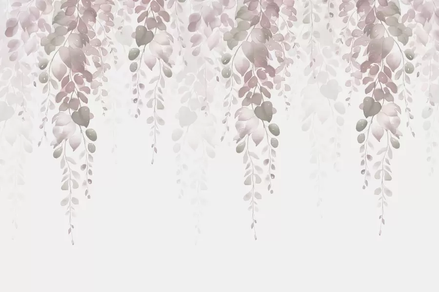 wall murals Висеће гране са лишћем имитацијом акварела w02885