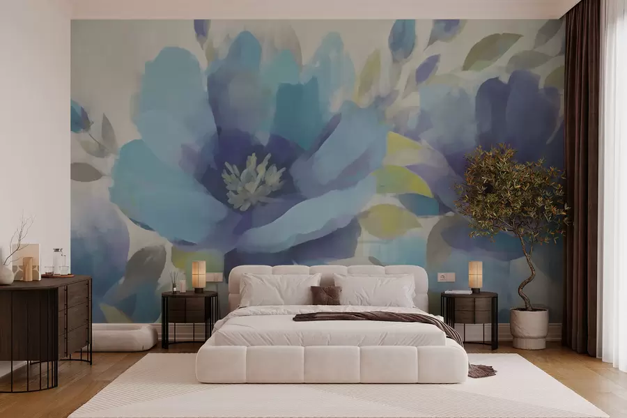 wall murals Велики плави цветови w02880