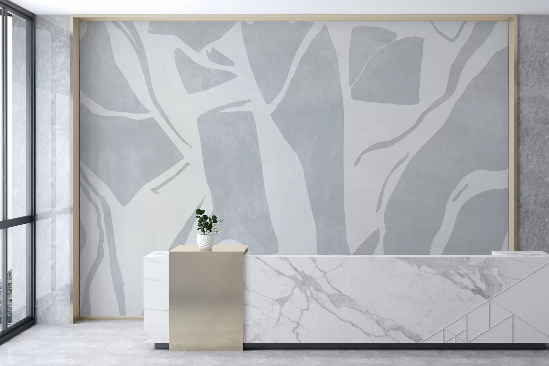 wall murals Апстрактне геометријске позадине у грунге плавој боји w02917v1