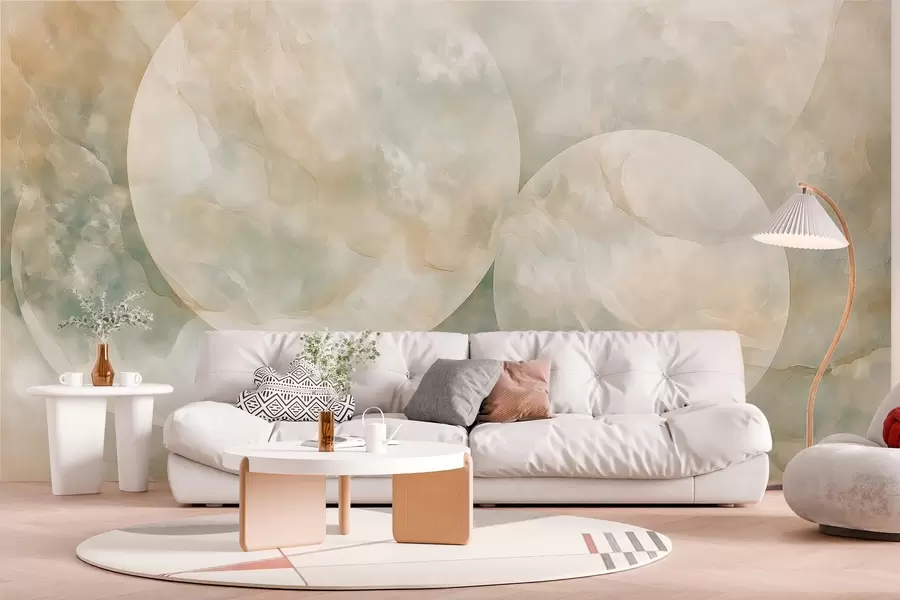 wall murals Апстрактне тапете са великим круговима у стилу седефа w02907