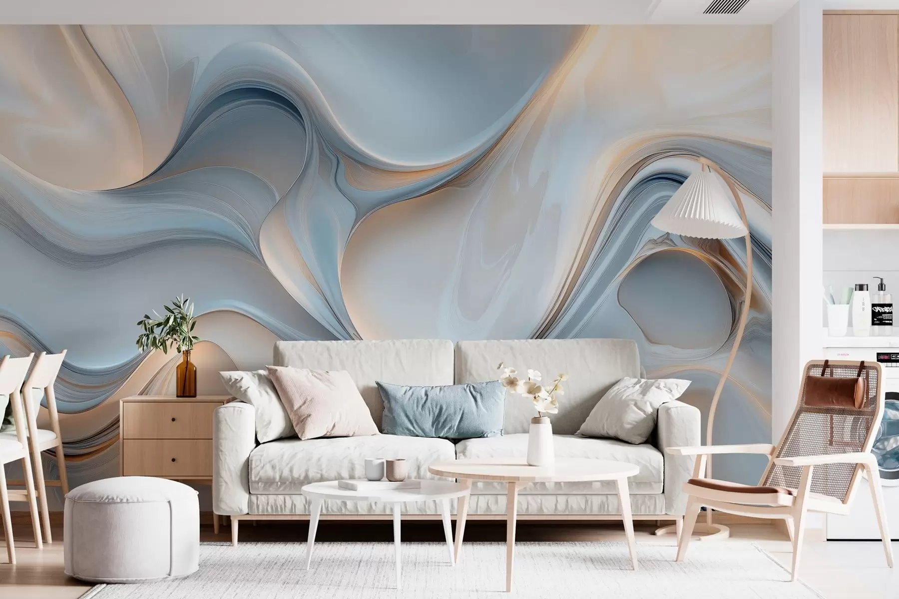 wall murals Тапета у стилу течне текстуре w02909