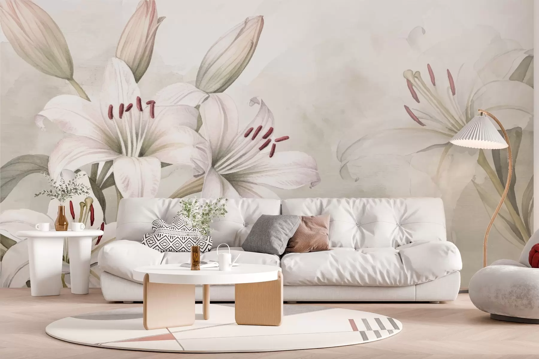 wall murals Велики бели љиљани w02958