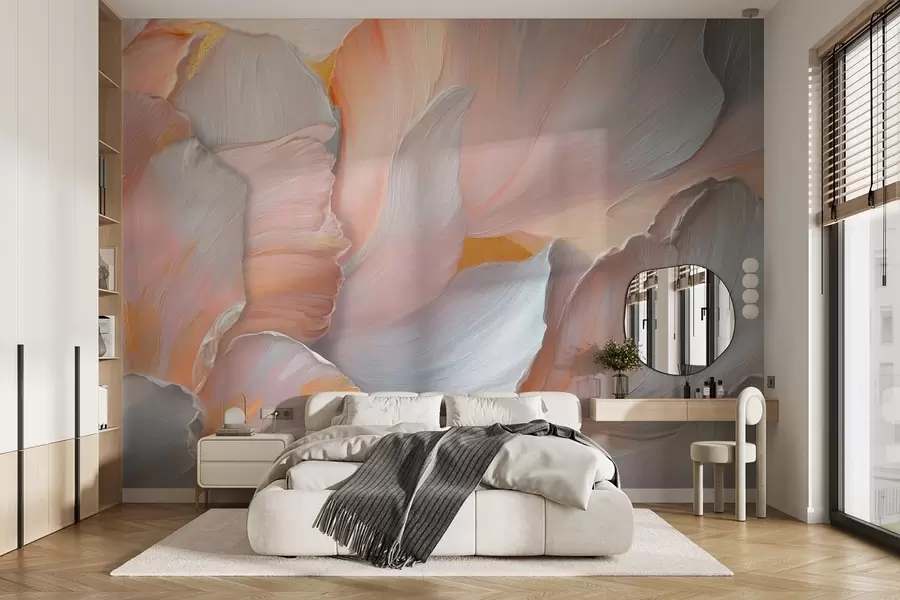 wall murals Обимни цветни листови у деликатним тоновима w08634