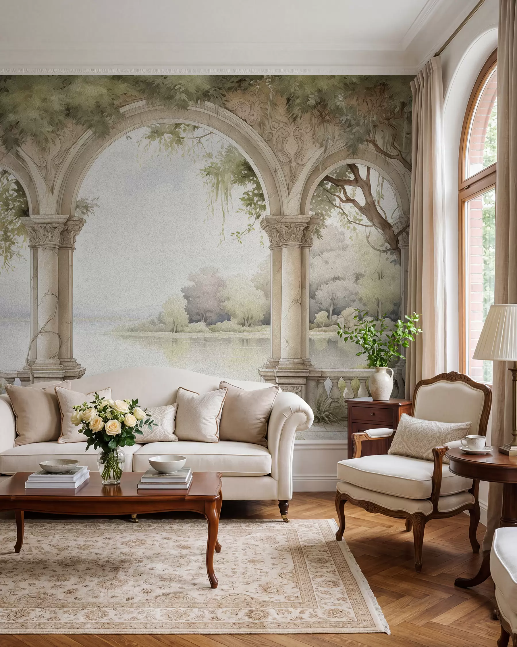 wall murals Lukovi uz vrtno jezero w02976