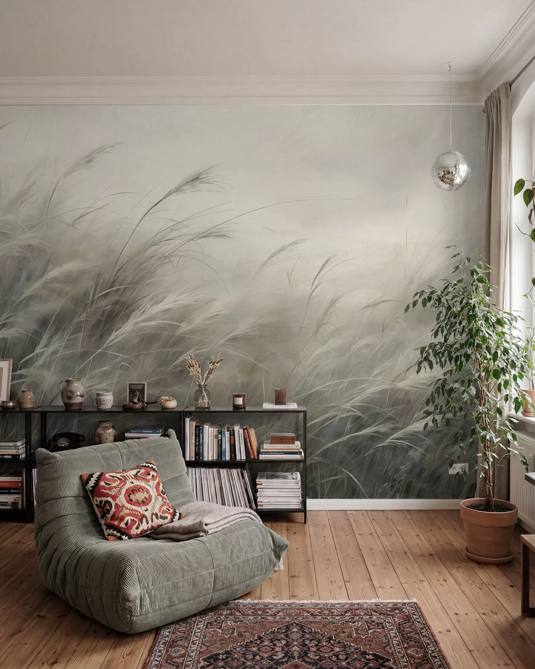 wall murals Vjetrovita livada u pijesku w02985